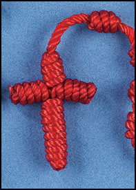 Knotted Cord Rosary - Red